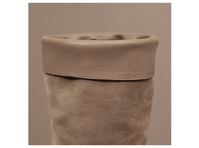 Céline Celine Kniehohe Stiefel aus grauem Wildleder - Ansicht 14