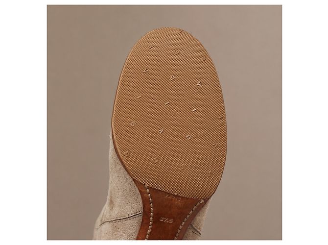Céline Celine Kniehohe Stiefel aus grauem Wildleder - Ansicht 16