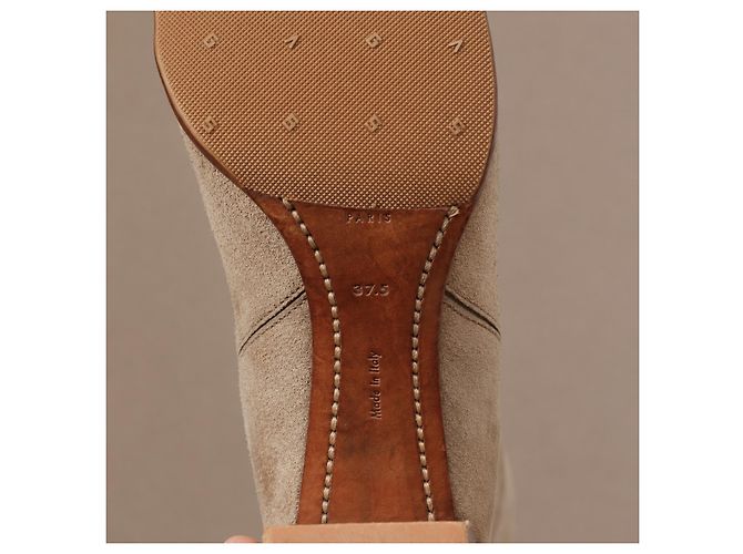 Céline Celine Kniehohe Stiefel aus grauem Wildleder - Ansicht 17