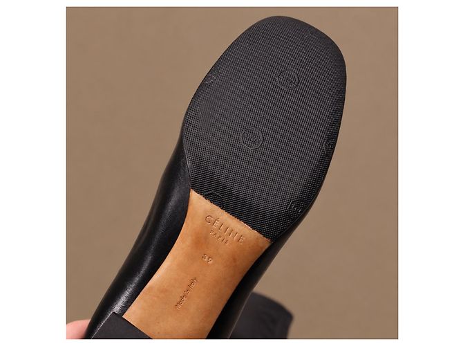 Céline Stivali Cuissard in Pelle Nera - vista 15