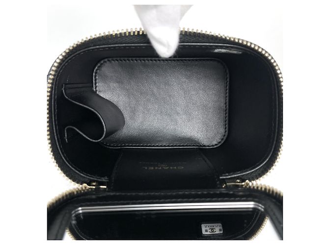 Borsa a tracolla Chanel Matelassé in pelle di vitello martellata nera - vista 9