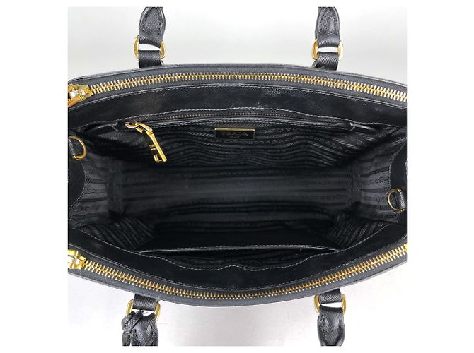 Borsa 2-Way Prada Galleria in pelle Saffiano nera - vista 11