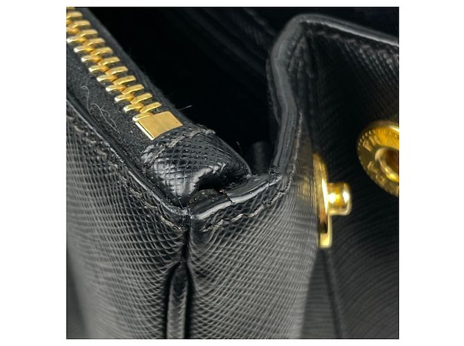 Borsa 2-Way Prada Galleria in pelle Saffiano nera - vista 6
