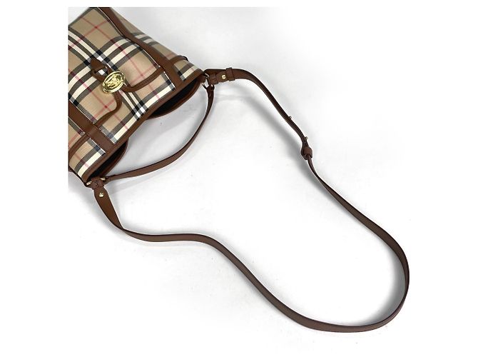 Borsa Bucket Mini Check Burberry - vista 5