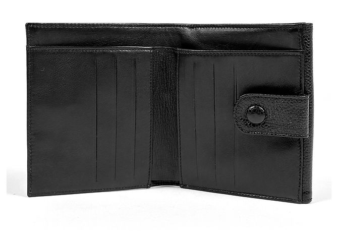 Carteira Bi-fold Chanel em pele de vitelo granulada preta - vista 8