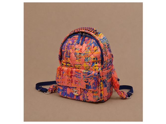 Chanel Runway Rucksack aus mehrfarbigem Stoff - Ansicht 2