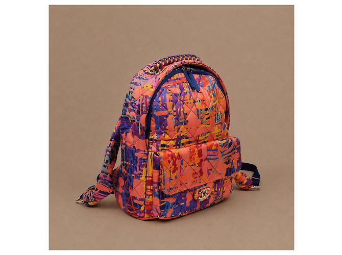 Chanel Runway Rucksack aus mehrfarbigem Stoff - Ansicht 3