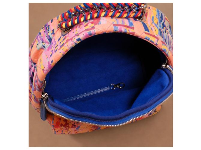 Chanel Runway Rucksack aus mehrfarbigem Stoff - Ansicht 9