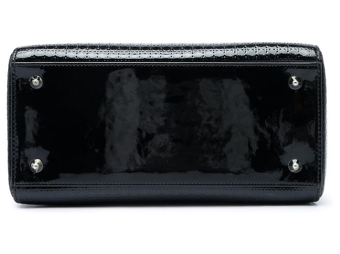 Dior Black Medium Metallic Patent Microcannage Lady Dior - vista 3
