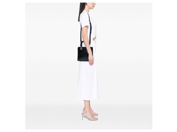 Dior Black Medium Metallic Patent Microcannage Lady Dior - vista 5