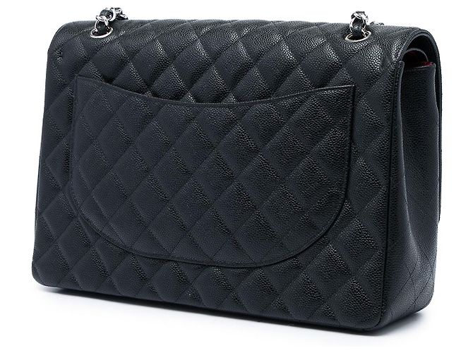 Chanel Black Maxi Classic Caviar Double Flap - vue 2