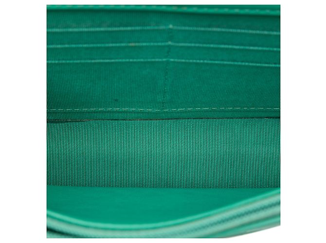 Portafoglio Chanel Green CC Quilted Patent Wallet On Chain - vista 4