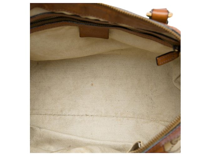 Borsa Gucci Rania con manico in tela GG beige e banda Web - vista 4