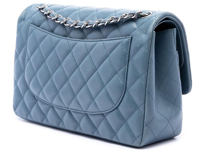 Chanel Blue Jumbo Classic Lambskin Double Flap - vista 2