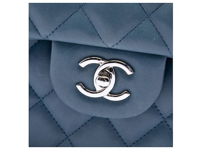 Chanel Blue Jumbo Classic Lambskin Double Flap - vista 5