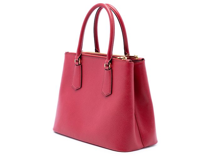 Borsa Prada Galleria Double Zip in pelle Saffiano rossa, dimensione Medium - vista 2