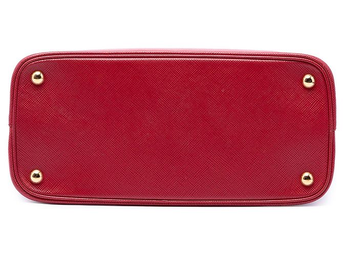 Borsa Prada Galleria Double Zip in pelle Saffiano rossa, dimensione Medium - vista 3
