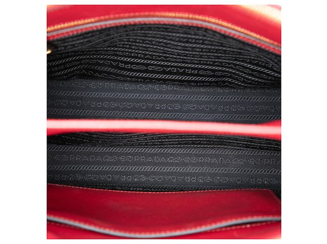 Borsa Prada Galleria Double Zip in pelle Saffiano rossa, dimensione Medium - vista 4