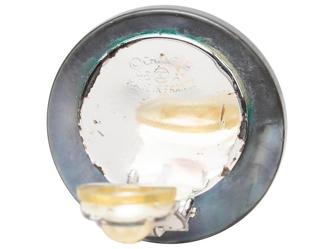 Orecchini a clip Chanel Gray CC Faux Pearl Strass - vista 3