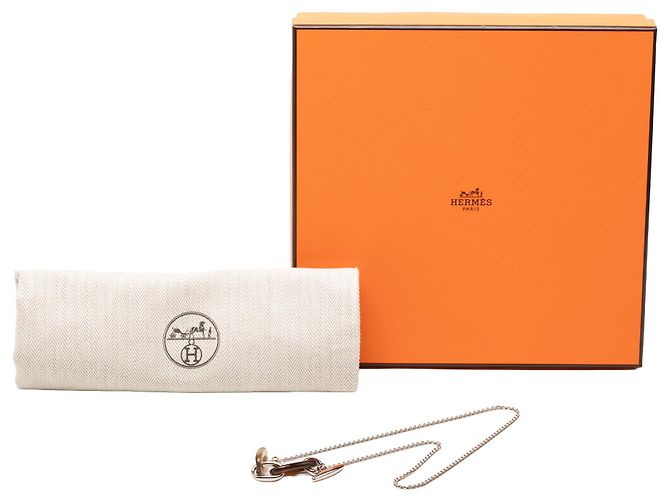 Collana con pendente Maillon in corno di bufalo e palladio argentato Hermès - vista 7