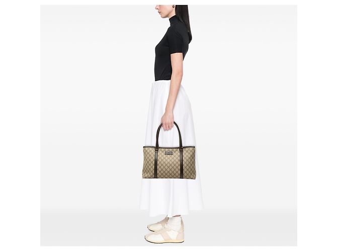 Borsa Tote Gucci Beige GG Supreme Joy - vista 7