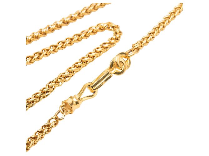 Collana con pendente filigrana Chanel Gold CC placcata oro - vista 4
