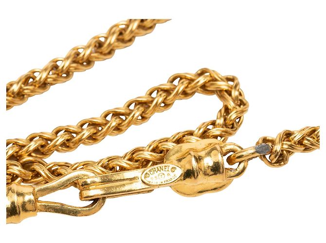Collana con pendente filigrana Chanel Gold CC placcata oro - vista 5