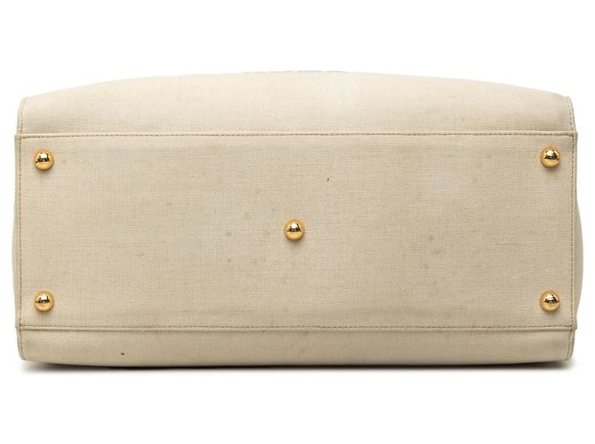 Borsa Shopper Sunshine Fendi Medium in tela marrone - vista 3