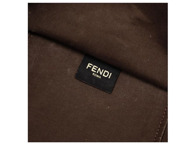 Borsa Shopper Sunshine Fendi Medium in tela marrone - vista 5