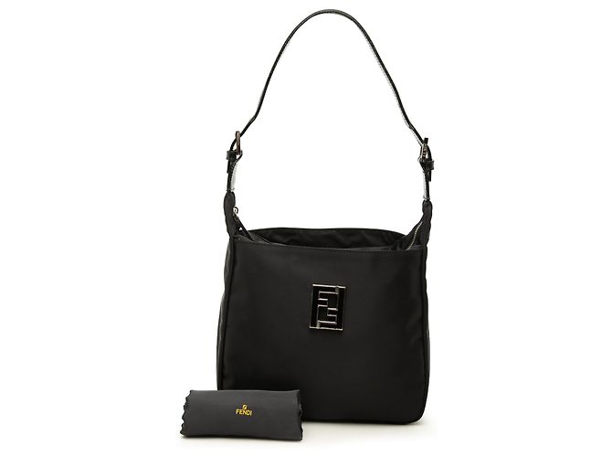 Borsa a tracolla Fendi in nylon nero FF - vista 7