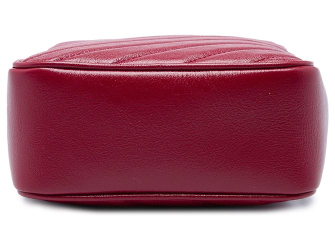 Gucci Red GG Marmont Matelasse Leather Double Zip Crossbody - vista 3