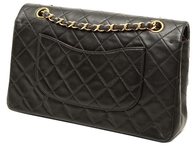 Chanel Black Medium Classic Lambskin Double Flap - vista 2