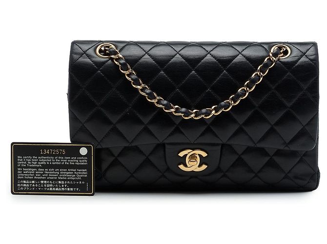 Chanel Black Medium Classic Lambskin Double Flap - vista 7