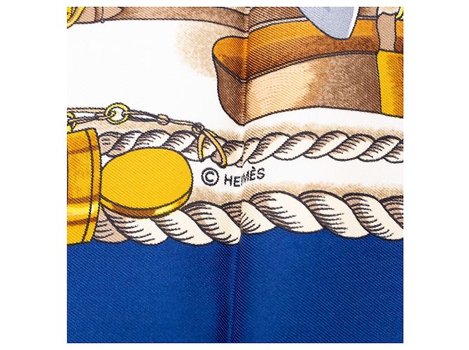 Pañuelo de seda Hermès Blue Musee 90 - vista 6
