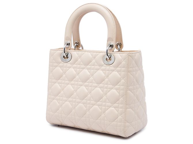 Dior Brown Medium Lambskin Cannage Lady Dior - vista 2