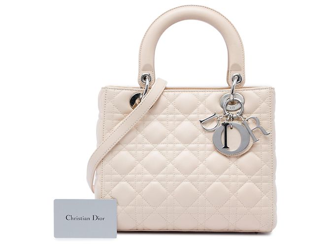 Dior Brown Medium Lambskin Cannage Lady Dior - vista 6