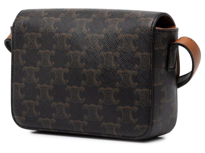 Céline Celine Brown Teen Triomphe Coated Canvas Triomphe Crossbody - vista 2