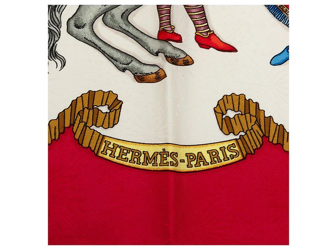 Pañuelo de seda Hermès White Les Fetes du Roi Soleil 90 - vista 3