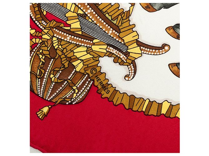 Pañuelo de seda Hermès White Les Fetes du Roi Soleil 90 - vista 6