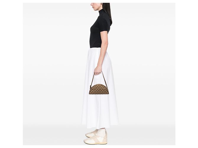 Borsa a tracolla Gucci in tela GG beige - vista 6