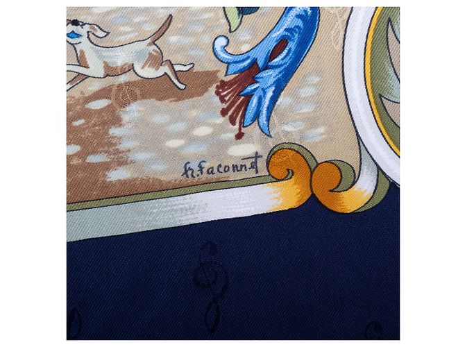 Hermès Blue Orgauphone et Autres Mecaniques Seidentuch 90 - Ansicht 6