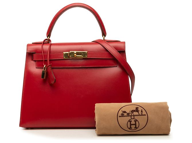 Hermès Red Box Calf Kelly Sellier 28 - vista 9