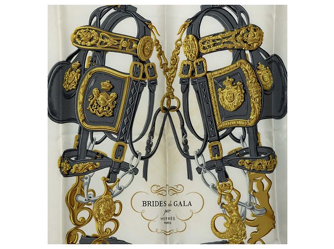 Hermès White Brides de Gala Seidentuch 90 - Ansicht 7