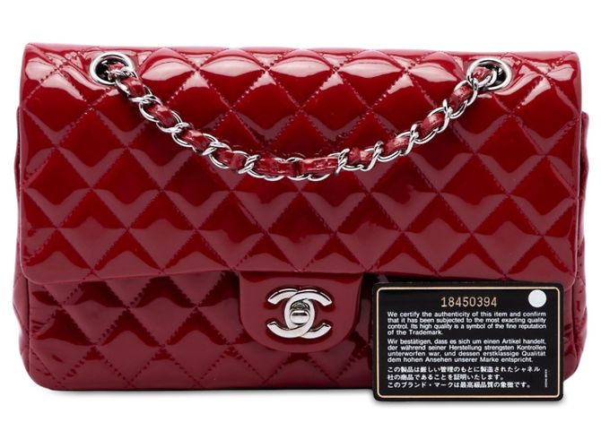 Chanel Red Medium Classic Patent Double Flap - vista 7