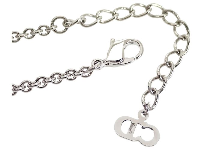 Dior Halskette mit hängenden Buchstaben-Anhänger, Silber-Finish - Ansicht 12
