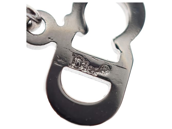 Dior Halskette mit hängenden Buchstaben-Anhänger, Silber-Finish - Ansicht 3