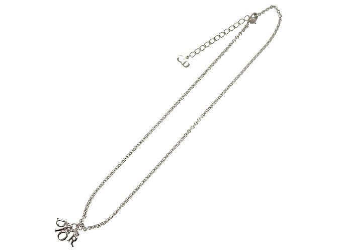 Dior Halskette mit hängenden Buchstaben-Anhänger, Silber-Finish - Ansicht 7