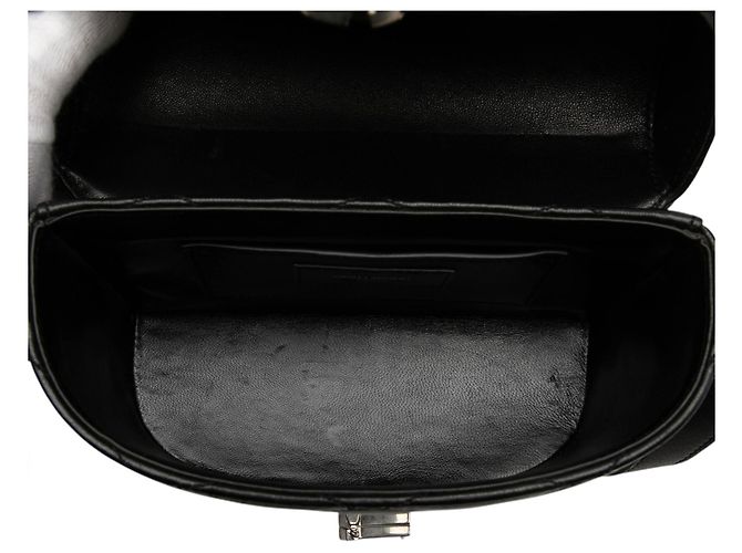 Autre Marque Saint Laurent June Box Bag aus schwarzem gestepptem Lammleder mit Monogramm - Ansicht 4