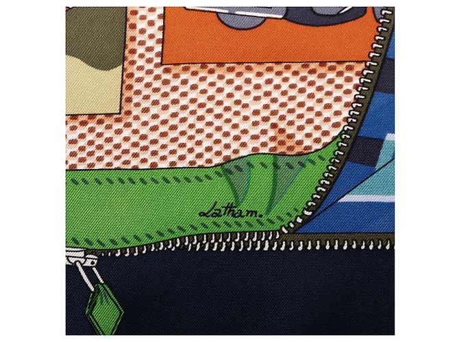 Hermès Brown L Elegance et le Confort en Automobile Silk Scarf 90 - vista 5
