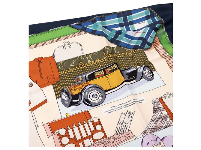 Hermès Brown L Elegance et le Confort en Automobile Silk Scarf 90 - vista 6
